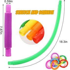 img 2 attached to 7 Pack SCIONE Mini Pop Fidget Tubes - Fun Toys For Kids & Adults To Relieve Stress & Anxiety!