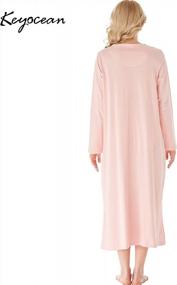 img 3 attached to Experience Luxurious Comfort With Keyocean'S 100% Cotton Elegant Nightgowns For Older Ladies