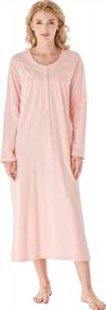 img 4 attached to Experience Luxurious Comfort With Keyocean'S 100% Cotton Elegant Nightgowns For Older Ladies