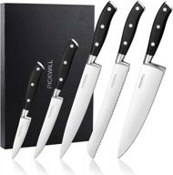 совершенствуйте свои кулинарные навыки с набором ножей шеф-повара pickwill's из 5 предметов из высокоуглеродистой нержавеющей стали логотип