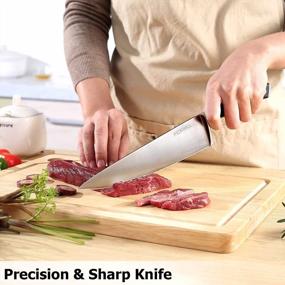 img 1 attached to Совершенствуйте свои кулинарные навыки с набором ножей шеф-повара PICKWILL'S из 5 предметов из высокоуглеродистой нержавеющей стали
