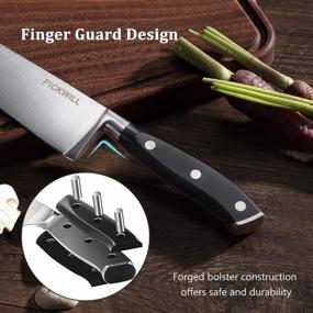 img 2 attached to Совершенствуйте свои кулинарные навыки с набором ножей шеф-повара PICKWILL'S из 5 предметов из высокоуглеродистой нержавеющей стали