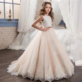 img 3 attached to Elegant Abaowedding Flower Girl Dresses For First Communion, Pageants & Ball Gowns - Lace Sequin Design