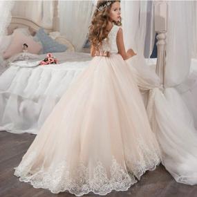 img 2 attached to Elegant Abaowedding Flower Girl Dresses For First Communion, Pageants & Ball Gowns - Lace Sequin Design