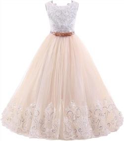 img 1 attached to Elegant Abaowedding Flower Girl Dresses For First Communion, Pageants & Ball Gowns - Lace Sequin Design
