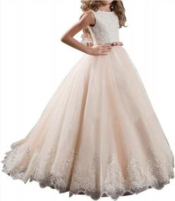 img 4 attached to Elegant Abaowedding Flower Girl Dresses For First Communion, Pageants & Ball Gowns - Lace Sequin Design