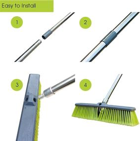 img 1 attached to 🧹 PHYEX 18" Push Broom: Adjustable Long Handle, 55" Length - Ideal for Deck, Patio, Garage, Driveway Cleaning