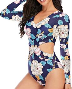 img 2 attached to NESY Protection Swimsuit Printed Swimwear Women's Clothing in Swimsuits & Cover Ups