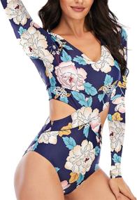 img 3 attached to NESY Protection Swimsuit Printed Swimwear Women's Clothing in Swimsuits & Cover Ups