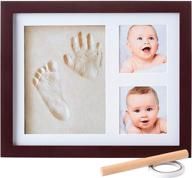little hippo baby hand & footprint kit: non-toxic clay picture frame ornament for keepsake box & photo frames - perfect newborn christmas gift! logo