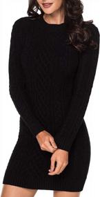 img 2 attached to Stylish And Functional: LaSuiveur Cable Knit Long Sleeve Sweater Dress For Women