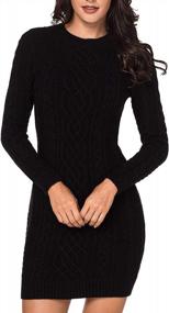 img 4 attached to Stylish And Functional: LaSuiveur Cable Knit Long Sleeve Sweater Dress For Women