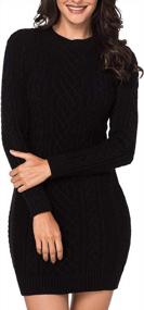 img 3 attached to Stylish And Functional: LaSuiveur Cable Knit Long Sleeve Sweater Dress For Women