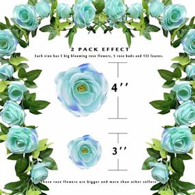 img 3 attached to 2 Pack Artificial Flower Garland - Fake Rose Vine Hanging Roses For Wedding Arch, Party Garden, Craft Home Decor