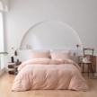 roomlife pre-washed blush pink duvet cover queen peach pink boho bedding queen size soft cozy bedroom quilt cover 3 pcs comfy bed set (1 light pink comforter cover +2 pillowcases) logo