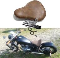 harley chopper bobber retro brown soft leather seat with spring solo bracket for enhanced comfort and style логотип