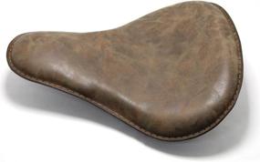 img 1 attached to Harley Chopper Bobber Retro Brown Soft Leather Seat with Spring Solo Bracket for Enhanced Comfort and Style