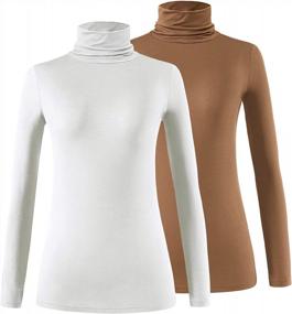 img 4 attached to Xelky Women'S Slim-Fit Long Sleeve Turtleneck Tops - Lightweight & Active