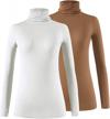 xelky women's slim-fit long sleeve turtleneck tops - lightweight & active logo