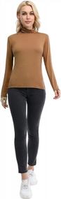 img 3 attached to Xelky Women'S Slim-Fit Long Sleeve Turtleneck Tops - Lightweight & Active