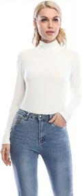 img 2 attached to Xelky Women'S Slim-Fit Long Sleeve Turtleneck Tops - Lightweight & Active