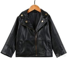 img 1 attached to GLIGLITTR Toddler Leather Motorcycle Jacket: Stylish Winter Outwear for Boys and Girls (1-6Y)