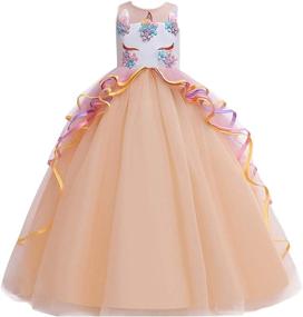 img 4 attached to MYRISAM Birthday Princess Performance Multicolored Girls' Clothing : Dresses