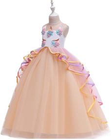 img 3 attached to MYRISAM Birthday Princess Performance Multicolored Girls' Clothing : Dresses