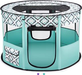 img 4 attached to 🐾 LIVOWALNY Portable Pet Playpen: Foldable, Durable & Versatile Exercise Kennel Tent for Dogs, Cats, Rabbits - Ideal for Indoor & Outdoor Use, Travel-friendly with Free Carrying Case