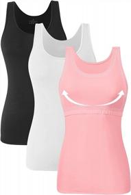 img 4 attached to Women'S Cotton Shelf Bra Undershirt Cami Tank Top 3-Pack By Orrpally