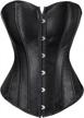 plus size gothic overbust corset top in satin with lace-up detailing logo