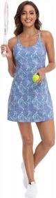 img 1 attached to HDE Womens Exercise Workout Dress With Built-In Shorts Sleeveless Athletic Dresses For Golf Tennis