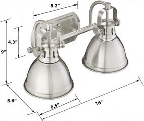 img 1 attached to Emliviar 4054-2W BN 2-Light Светильник для туалетного столика, металлический абажур, современное освещение для ванной комнаты, отделка из матового никеля