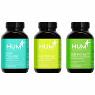 hum digestion and detox support supplement set with daily cleanse clear skin supplement, flatter me digestion support and gut instinct for a balanced gut - 3-piece supplement set by hum nutrition logo