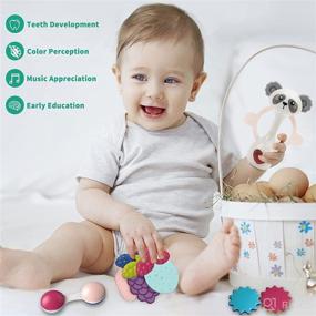 img 2 attached to Xmasmate Baby Rattle Toys for Newborns: Developmental Sensory Toys for Girls and Boys, 0-12 👶 Months - 9 PCS Infant Rattle Set with Teethers - Ideal Baby Toy Rattles and Teething Toys