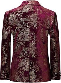 img 3 attached to Formal Tuexdo Golden Jacquard Wedding Boys' Clothing ~ Suits & Sport Coats