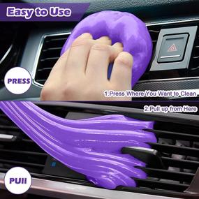 img 1 attached to Car Cleaning Gel: Essential Kit for Interior Detailing, Dust Removal & Keyboard Cleaning - Ideal for Automotive Care, Air Vent, PC, Laptops (Purple)