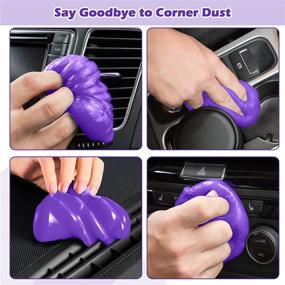 img 2 attached to Car Cleaning Gel: Essential Kit for Interior Detailing, Dust Removal & Keyboard Cleaning - Ideal for Automotive Care, Air Vent, PC, Laptops (Purple)