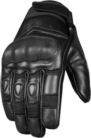 img 3 attached to 🧤 Jackets4bikes XL Men's Touchscreen Leather & Mesh Motorcycle Tactical Gloves: High-quality Gear