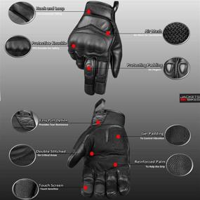 img 2 attached to 🧤 Jackets4bikes XL Men's Touchscreen Leather & Mesh Motorcycle Tactical Gloves: High-quality Gear