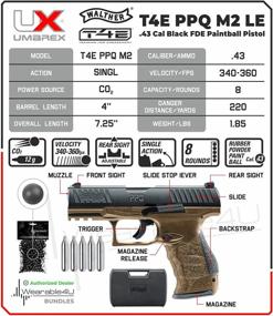 img 3 attached to Wearable4U T4E .43Cal Walther PPQ LE Paintball Pistol Law Enforcement Trainer With Included 5X12 Gram CO2 Tanks And Pack Of .43 Cal Balls Bundle