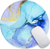 oriday customized round gaming mouse pad - aesthetic, stylish circular desk decor with stitched edge & washable 8.7" x 8.7", 3mm thickness (purple ocean) logo