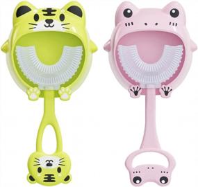 img 4 attached to Get The Best Toddler Training Toothbrushes With Cute Wall Bracket And Food Grade Silicone Bristles For 2-6 Year Old Kids