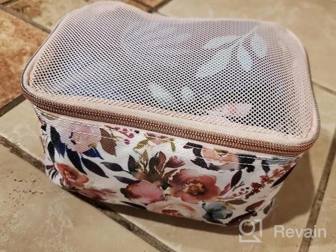 img 1 attached to Terracotta Sunrise Itzy Ritzy Travel Packing Cube Set - 3 Organizers With Mesh Tops, Double Zippers, And Fabric Handles review by Melissa Kula