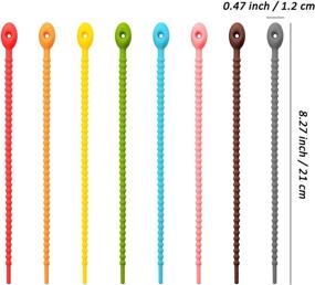 img 2 attached to Multi-Purpose Set of 20 Colorful Silicone Ties: Bag Clips, Cable Straps, Bread Ties, Rubber Twist Ties, and More!