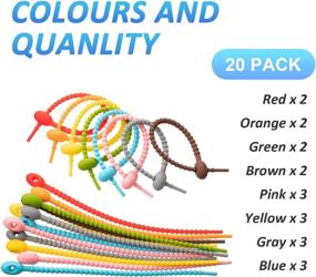 img 3 attached to Multi-Purpose Set of 20 Colorful Silicone Ties: Bag Clips, Cable Straps, Bread Ties, Rubber Twist Ties, and More!