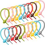 multi-purpose set of 20 colorful silicone ties: bag clips, cable straps, bread ties, rubber twist ties, and more! logo