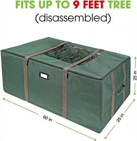 img 1 attached to ProPik Rolling Christmas Tree Storage Bag, Fits Up To 9 Foot Tall Disassembled Trees, 25" X 25" X 60", Extra Large Heavy Duty Xmas Container With Wheels, Handles And Straps (Green)