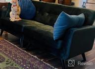 img 1 attached to Stylish And Space-Saving Emerald Green Velvet Loveseat Sofa With Tufted Design And Sturdy Wood Legs review by Jose Smith