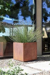 img 3 attached to Corten Steel Cube Planter For Modern Gardens: Get The Veradek Metallic Series